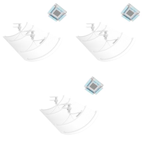 HASTHIP® 3PCS Air Deflector for Ceiling AC Adjustable Clip-on for Cassette Conditioner Universal Condensation Prevention Panel 23.6x10.6 Inches