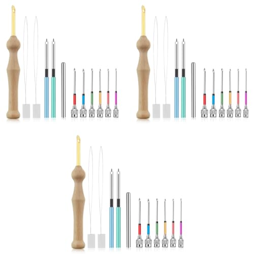 HASTHIP® 36PCS Punch Needle Set for Women Girl Embroidery Beginner Kit with Needles DIY Sewing
