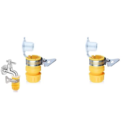 HASTHIP® Universal Water Tap Adapter 4/6 Point Faucet Anti-Leakage ABS Quick Release Connector for Water Pipe Faucet 2 PCS