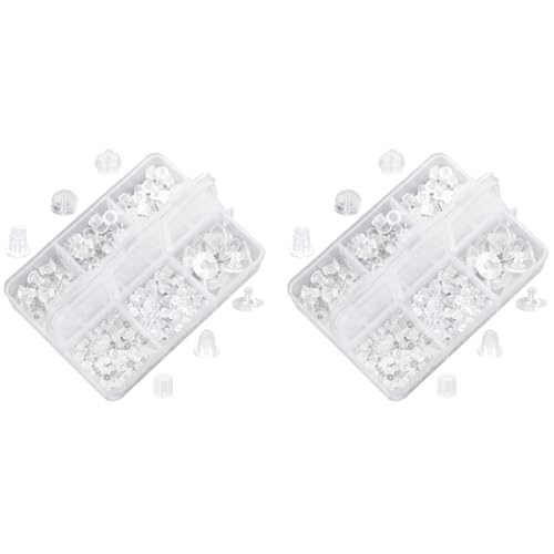 MAYCREATE® 550PCS Earring Backs for Ear Studs 6 Styles Clear Clutch Stoppers for DIY Jewelry Making Accessories Replacement