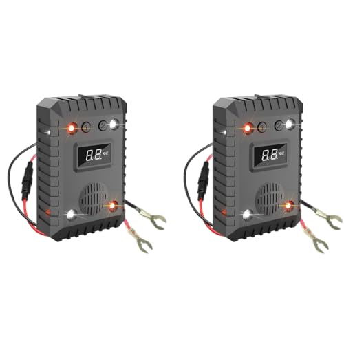 HASTHIP® Ultrasonic Car Rat Repellent for Automobiles Home with Strobe Light Dual Power Supply Rodent Repeller Protects Wires Waterproof 2PCS
