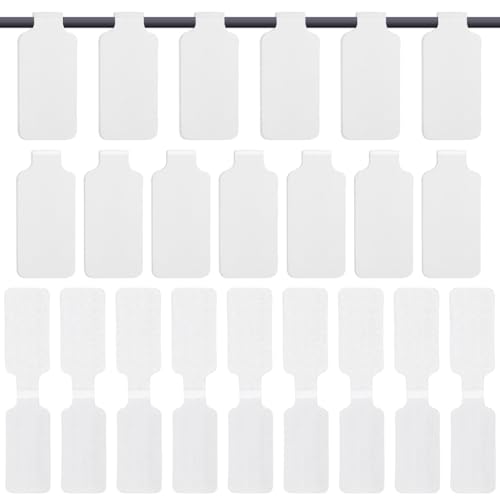 ZIBUYU® BrandName 100 Pcs Self-Adhesive Cable Labels, Writable Waterproof Nylon Cord Tags, Reusable Hook & Loop Wire Label Stickers for Electronics, Office, Computer & Home Organization, White, 3.54