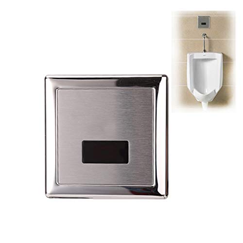 Serplex® Wall Mounted Stainless Steel Automatic Urinal Flush Sensor Set for Public Toilet, Home, Office, Bathroom with Dual Power Supply Mode Chrome Plated