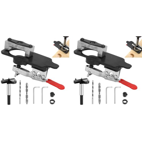 Serplex® Concealed Hinge Jig Carpenter Tool for Wood Work 35mm Woodworking Hole Drilling Guide Kitchen Aluminum Alloy Cabinet Door 2PCS