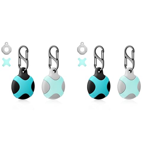 ZORBES® 2 Packs Airtag Keychain for Apple Holder Anti-Lost Case Shockproof Cover Scratch Resistant Protective for Key Bag Pet Cat Dog Luggage Not Include Airtag 2 PCS
