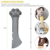 Qpets® Cat Paw Can Opener, Ring Pull Can Opener 2 in 1 Silicone Dual Head Can Opener & Scoop Universal Zip-top Can Puller Cartoon Cat Palm Can Ring Puller Can Opener