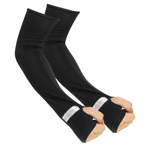 STHIRA® UPF 50+ Arm Sleeves for Men Women Loose Fit Arm Sleeves  Driving Arm Sleeves with Thumb Hole Cool Touch Ice Silk Quick Dry Breathable Mesh Arm Sleeves for Outdoor, Hiking, Running