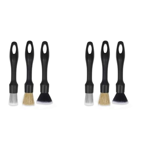 STHIRA® 3PCS Car Cleaning Brush Detailing Set with Box Duster Chain Soft Bristle for Interior Dashboard Wheel Window Keyboard Air Conditioner Gap