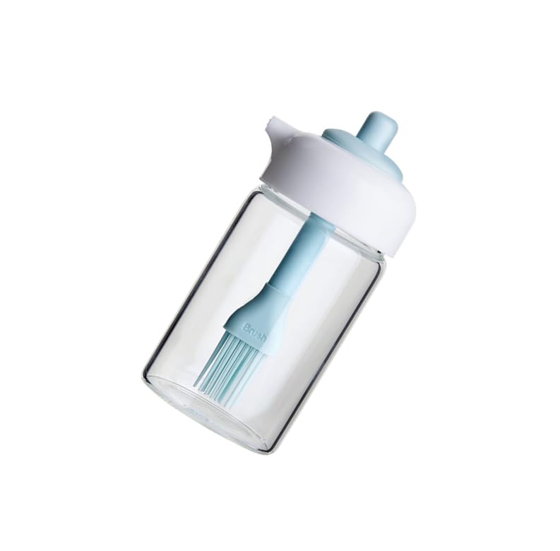 ZIBUYU Glass Olive Oil Dispenser Bottle for Cooking and Baking with 230ml Capacity | Integrated Silicone Brush and Lead-Free Design