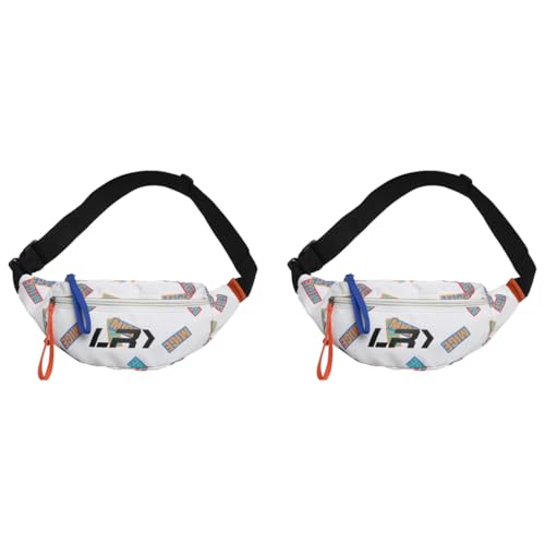 GUSTAVE® Waist Bags for Men Women Fanny Packs Cross Body Bag Pouch Chest Commuting Travel Outdoor Activities Cycling White 2 PCS