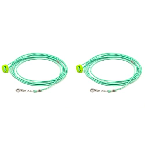 ZIBUYU® 6.6ft Parrot Leash Bird with 6.5mm Metal Feet Loop Elastic Adjustable Buckle Wrist Attachable for Budgerigars Cockatiels 2PCS