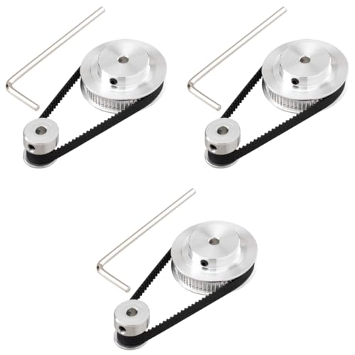 Serplex® GT2 Synchronous Wheel 20 60 Teeth 5mm Bore Aluminum Timing Pulley with Length 200mm Width 6mm Belt for 3D Print Projects Printer 3PCS