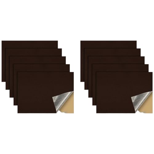 STHIRA® 10 PCS Self-Adhesive Leather Patches for Car Seats Durable Interior Sticker Waterproof Synthetic Sheet for Sofa Chair Couches Handbags Furniture 30x20cm Brown