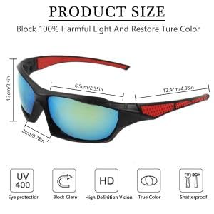 GUSTAVE® High-Quality Sports Polarized Sunglasses For Men - UV Protection, Lightweight Frame, Impact-Resistant, Stylish Eyewear For Outdoor Activities & Casual Wear - Model