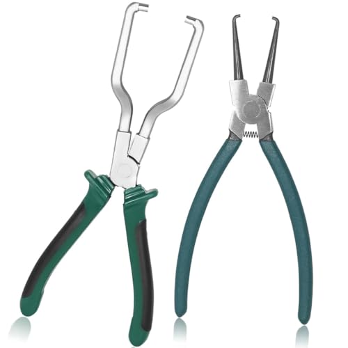 STHIRA® 2Pcs Fuel Line Petrol Clip Pipe Pliers Small & Large Hose Remover Pliers with Angled Tips Eases Removal of Hoses in Radiators, Air Cleaners & Fuel Filters, Universal Auto Tool for Maintenance