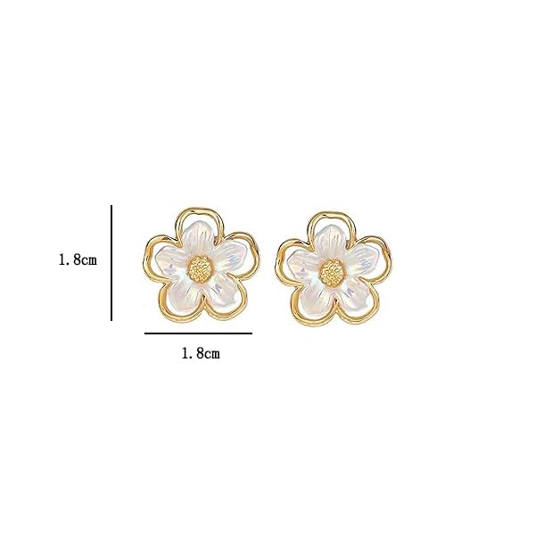 Zibuyu Floral Enamel Stud Earrings for Women featuring Camellia Design | Wedding Gift