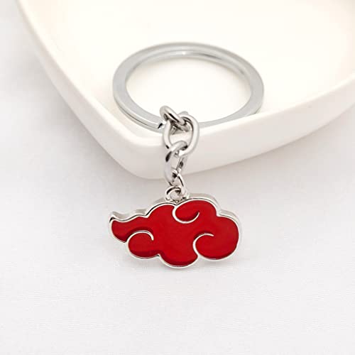 ZIBUYU keychain Akatsuki Red Cloud Pendant Metal Keychain Anime Keychain for Women Men