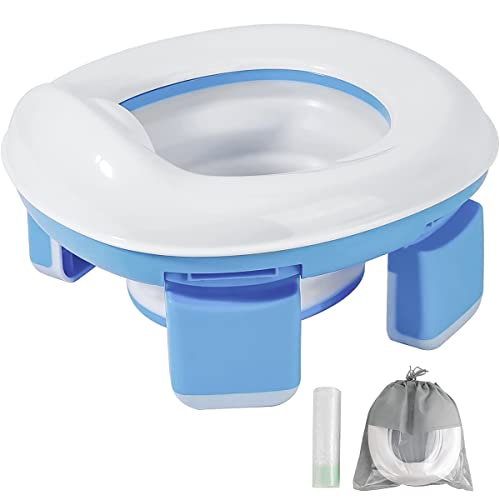 SNOWIE SOFT® Potty Training Seat Potty Seat for Kids 1-3 years, Toilet Seat for Western Toilet, Foldable Potty Seat for Kids Travel, Baby Potty Seat for 0 to 5 Years with Storage Bag & 20pcs Trash Bag