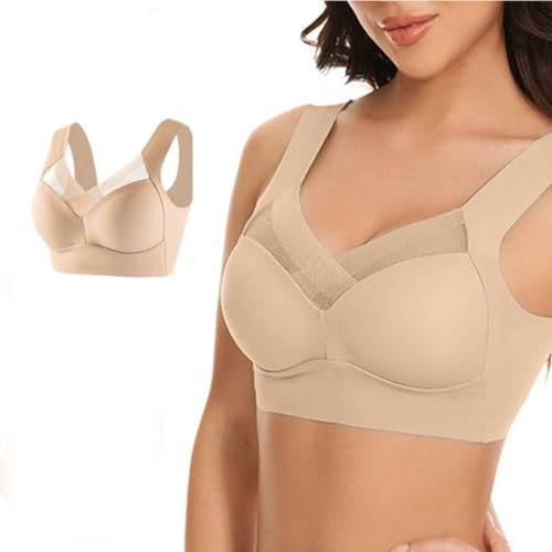 PALAY Seamless Bra for Women Bralette Bra Push-Up Bralette Sports Yoga Bra Ice Silk Women Wireless Bra Breathable Cool Summer Bralette Full Cup Bras, XXL