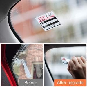 STHIRA Car Service Due Stickers for Maintenance Tracking with Writable Fields 300 pcs 2x2 in Black Vinyl | Adhesive Reminder Labels