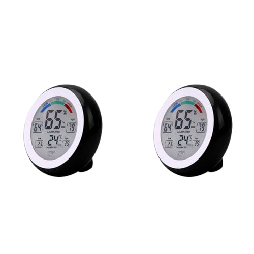 Serplex® LCD Digital Indoor Hygrometer Thermometer Humidity Gauge Accurate Temperature Monitor Meter Air Comfort Indicator with Stand for Home Office Greenhouse Battery Not Included 2PCS