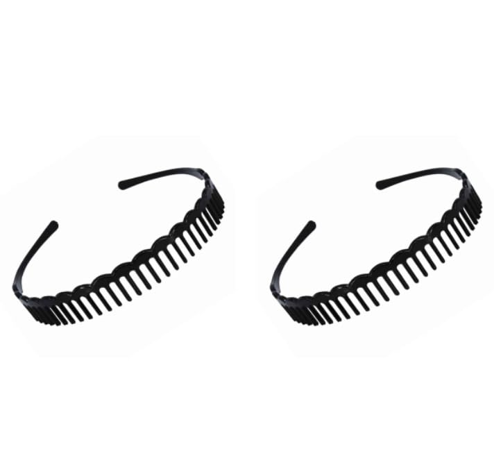 ZIBUYU hairband for women with shark tooth design and non slip resin build | 2 pieces set