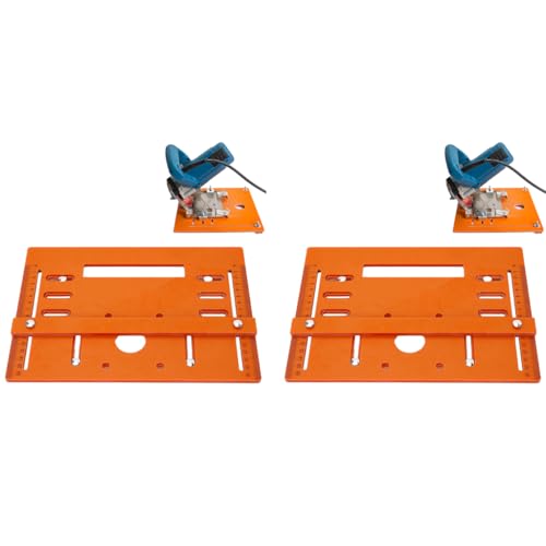 Serplex® Circular Saw Guide Rail Bottom Plate Adjustable Cutting Machine Bakelite with Etched Scale Base Woodworking Bench Accessories 28x20cm 2PCS