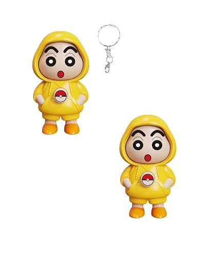 ZIBUYU® Kawaii Keychain Charm Bag Charm Cartoon Crayon Shin-chan Action Figure with Lobster Keyring Fun Variable Changing Face Expression Crayon Shin-chan Charm Gift，2 pcs