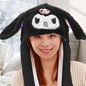 PATPAT Kawaii Winter Hat for Girls featuring Kuromi Plush with Fun Moving Ears | Cozy Gift