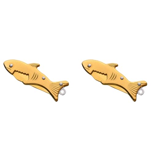 ZIBUYU® Creative Fish Shaped Bottle Opener Multi Tool for Keychain 2PCS
