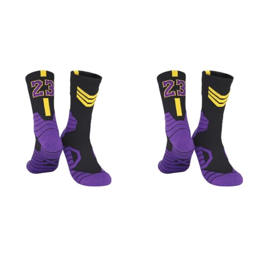 Proberos® 1 Pair Basketball Socks for Men Cotton Sports Sweat-Absorbing Breathable Badminton Soccer Running Comfortable Athletic Indoor Outdoor Training Football 2 PCS