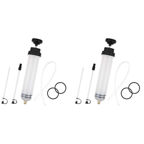 STHIRA® Oil Extractor Kit Syringe-Style Fluid Transfer Pump 200cc Capacity Manual Suction Hand for Refilling Brake Power Steering Transmission 2PCS