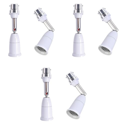 ELEPHANTBOAT® B22 to E27 Light Socket Converter Extender Flexible 360 Rotatable Adapter Bulb Lamp Holder Fit for LED CFL Halogen 3PCS