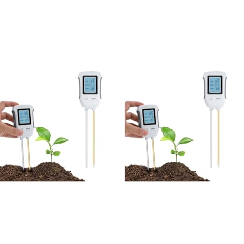HASTHIP® Professional 3 in 1 Dual Probes Soil Meter for Moisture Temp PH LCD Digital Precison Agriculture Without Battery 2 PCS