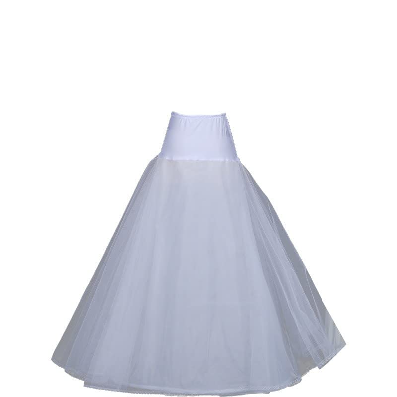 Zibuyu Petticoat for Wedding and Evening Dresses featuring Double Layers Tulle 90 cm Length | White A-Line Underskirt for Women