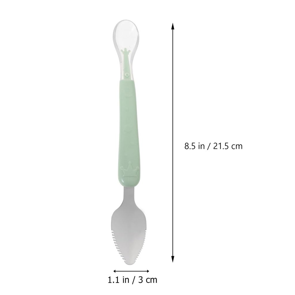 Kisangel Baby Scraper Spoon for Fruit Puree with Double Head Serrated Design and Storage Box