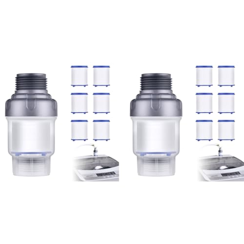 HASTHIP® Washing Machine Inline Pu-REIT Water Filter for Hard Water Chlorine Limescale Removal Softener Spare Parts Taps 2PCS