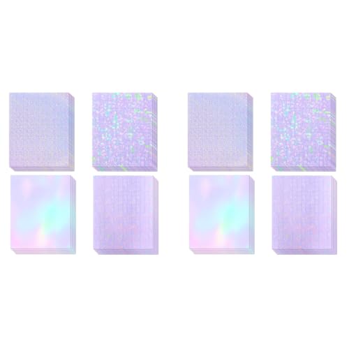 HASTHIP® 20 Sheets Vinyl Holographic Sticker 4 Styles Self Adhesive Lamination Paper Wrap for Laptop Bike Car Table Mobile Phones 8.5x11 inch 40PCS