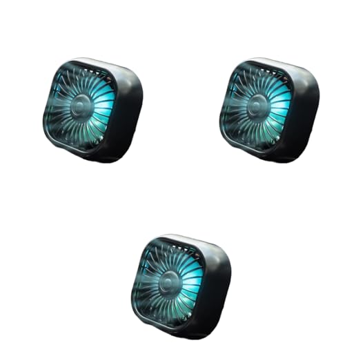 STHIRA® 5V 2A USB Car Fan Air Vent 3-Speed Adjustable Cooling Mini Quiet Operation Vehicle with Stylish LED Plug-and-Play Auto AC Clip-On Dash Small 9.3x7.9cm 3PCS
