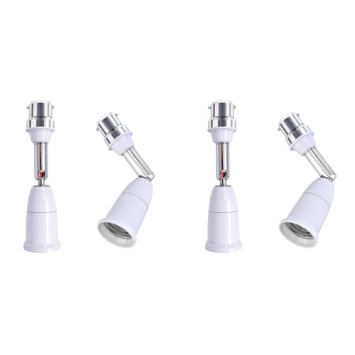 ELEPHANTBOAT® B22 to E27 Light Socket Converter Extender Flexible 360 Rotatable Adapter Bulb Lamp Holder Fit LED CFL Halogen 2PCS