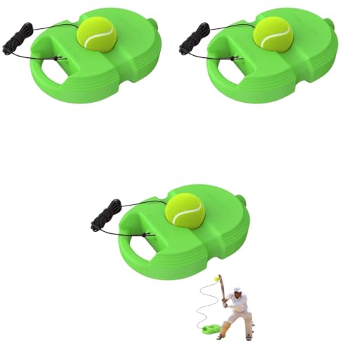 Optifit® Tennis Trainer Rebound Ball with String, Solo Tennis Training Equipment, Cricket Trainer, Portable Tennis Training Tool, Tennis Rebounder Kit, Suitable for Beginners Sport Exercise 3 PCS