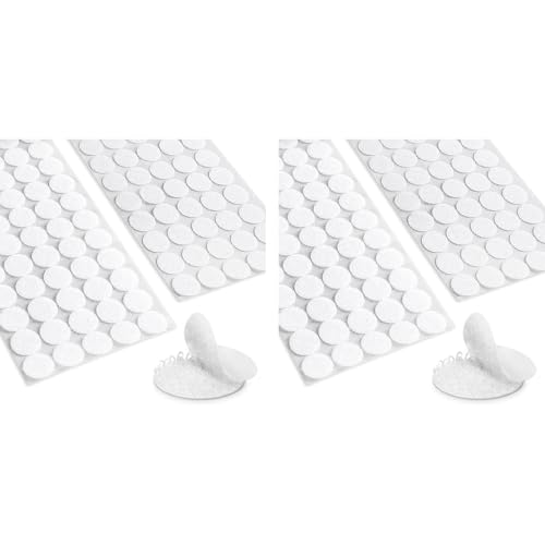 ZIBUYU® 100 Set Round Velcro Tapes with Self Adhesive 2Cm Dia Reusable Waterproof Sticky Back Dots Hook and Loop Tape for Classroom Setups Office Home White 2PCS