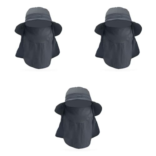GUSTAVE® Unisex Synthetic Sun Hat GU01 Deep Grey Free Size 3 PCS