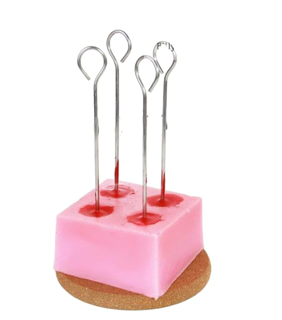 HASTHIP® 4 PCS Punching Needle - Candle Wick Inserting Tool for Molds Large-Eye Candle Wicking Needle Mold Punch Needles for Candles Making