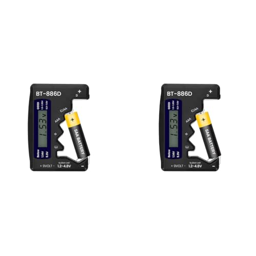 Serplex® Universal Battery Tester Checker LCD Digital Capacity for C AA AAA D N 9V 1.5V Button Cell 2 PCS