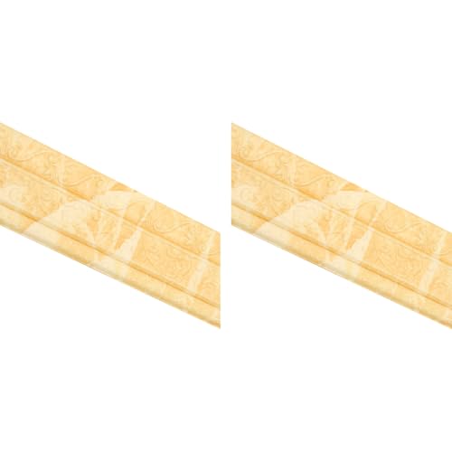 HASTHIP® Peel Stick 3D Foam Molding Trim Self Adhesive Crown Wallpaper Border Flexible Wall Base Moulding Mirror Lines 2.3 M x 7.8 CM Yellow 2PCS