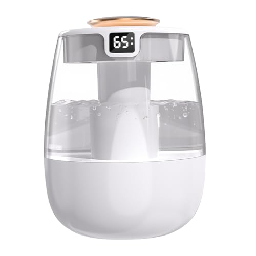 HANNEA® Humidifier 1.3L Cool Mist Humidifier for Room & Babies & Home & Office 20dB Silent Home Humidifier Night Mode Humidity Display Adjustable Fog Size