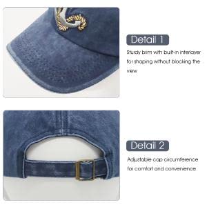 Zibuyu Baseball Cap for Outdoor Sports with Adjustable Buckle and Cotton Denim | Navy Blue
