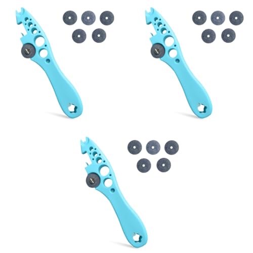 HASTHIP® Ampule Cutter with 5 Replaceable Grinding Wheels, Ampoule Cutter for Doctors, Glass Bottle Cutter, Ampule Breaker, Suitable for Home Daily or Medical Use, Cut The Ampoule (Blue) 3 PCS