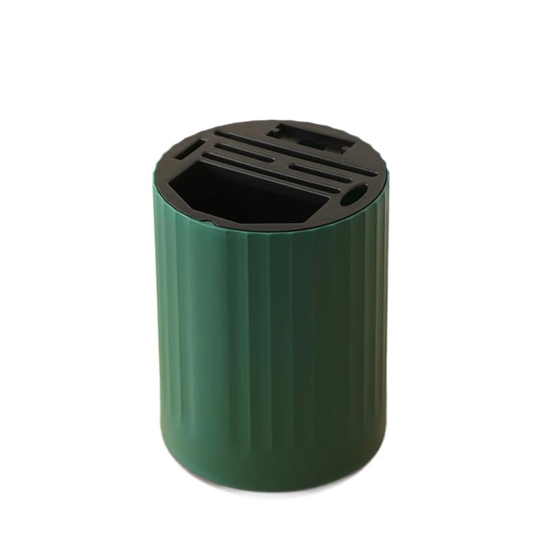 Supvox® 360° Rotating Holder, Easy-to-Clean Large-Capacity Plastic Block & Utensil Organizer, Space-Saving Kitchen and Chopsticks Holder-DarkGreen